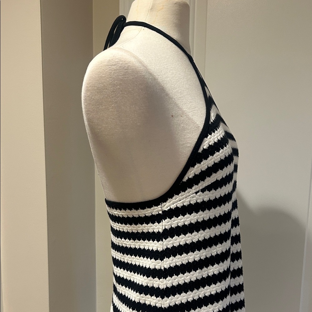 New Motel Black and White Striped Halter coverup Dress - Picture 6 of 10